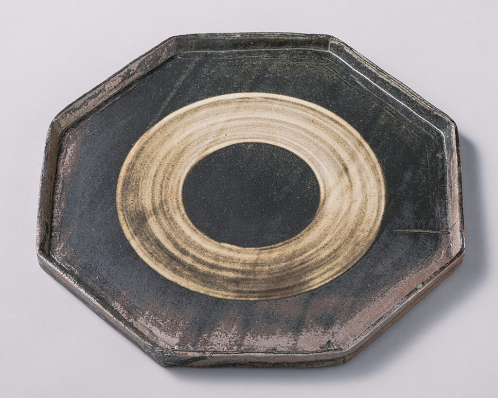 八角丸模様皿