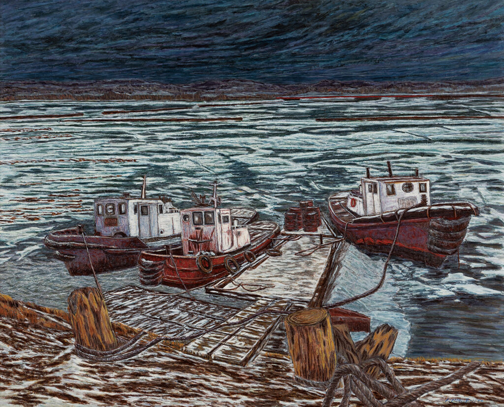 春を待つ釧路水面貯木場