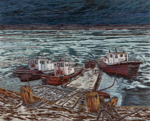 春を待つ釧路水面貯木場